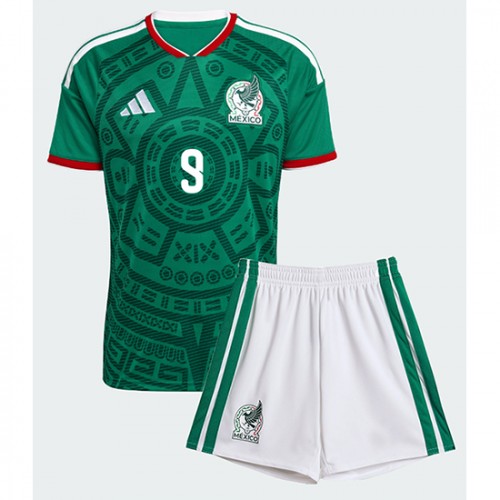 Mexiko Raul Jimenez #9 Replika Hemmatröja Barn VM 2026 Kortärmad (+ Korta byxor)